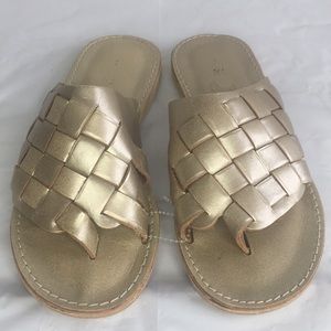 Brand X free people gold sandals 7.5 leather new